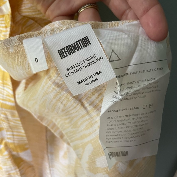 Reformation Canon Dress in Yellow Grain 0 - Picture 12 of 12